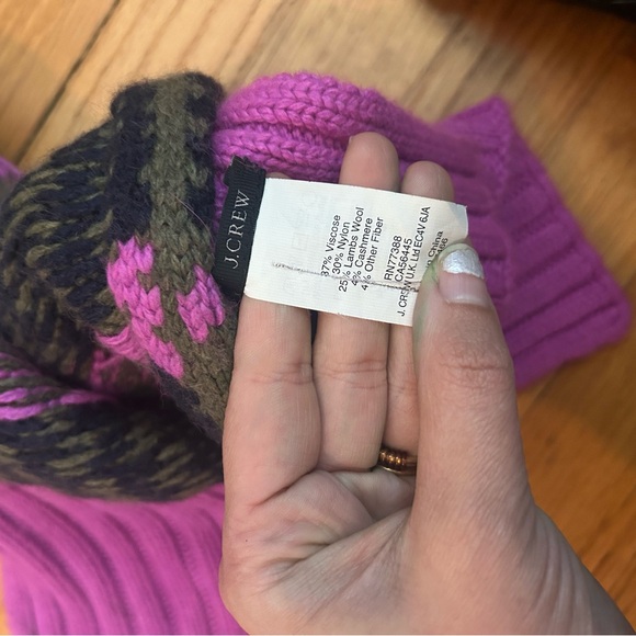 J. Crew Pink and Black Knit Scarf - Picture 4 of 4